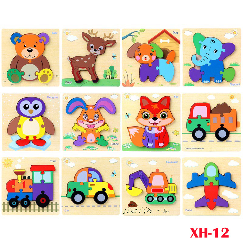 Bộ ghép hình 3D động vật và phương tiện XH-12